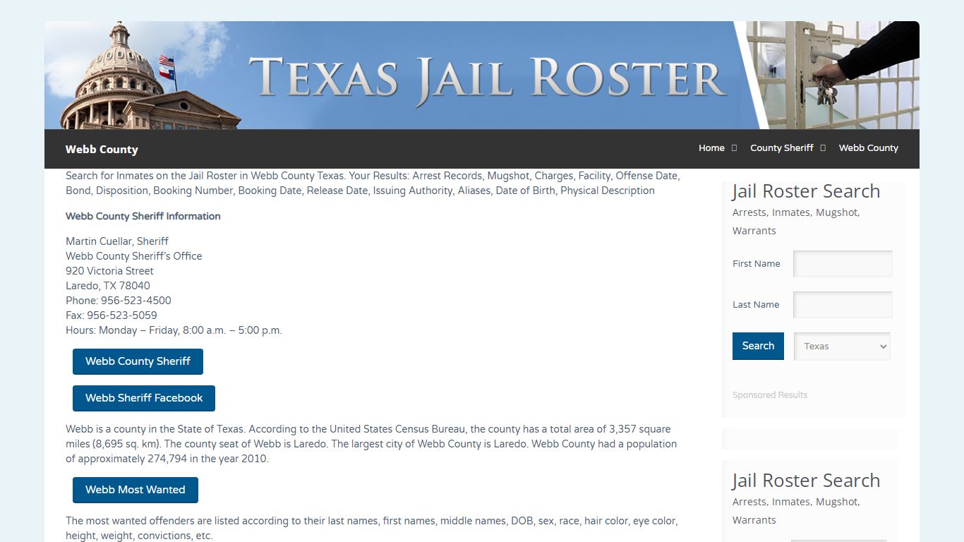 Webb County | Jail Roster Search